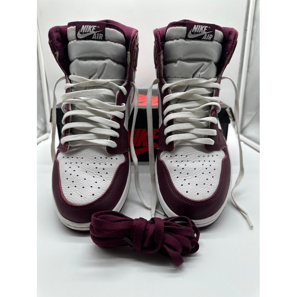 Nike Air Jordan 1 Retro High OG Bordeaux White Silver 555088-611 Mens Size 13